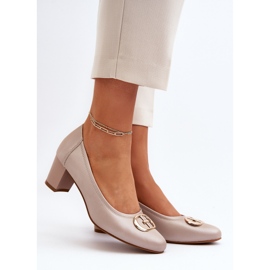 Vinceza Beige Aeliris low heel pumps with decoration 2 Vinceza Beige Aeliris low heel pumps with decoration 2