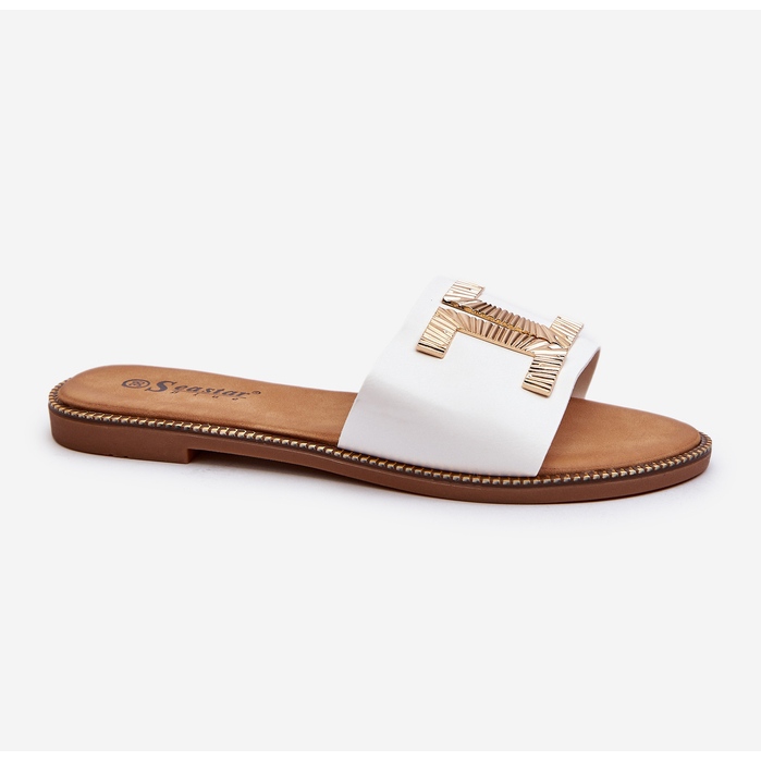 Seastar Women's flip-flops with decoration, white Ollavia 1