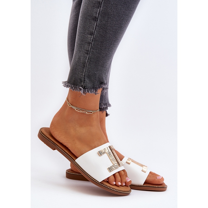 Seastar Women's flip-flops with decoration, white Ollavia 2