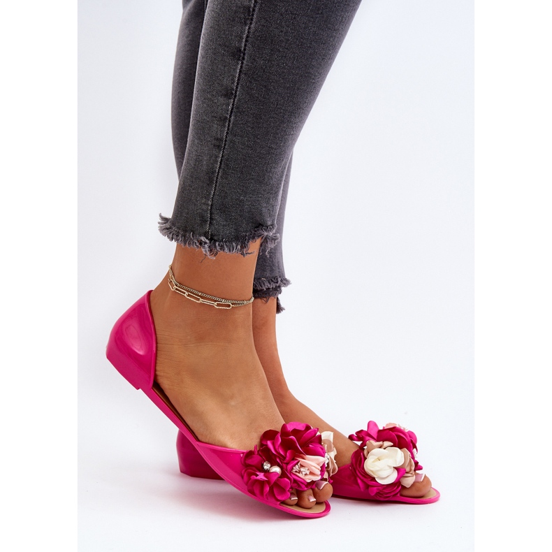 Women's Rubber Ballerinas With Flowers Fuchsia Junikla pink 2