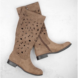Jezzi W openwork boots JEZ423B brown 2