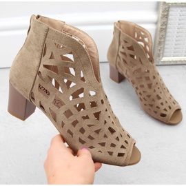 M.Daszyński W SAN32B suede ankle boots, beige 2