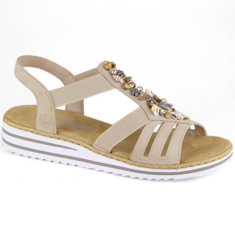 Comfortable Rieker W RKR680 beige sandals 1
