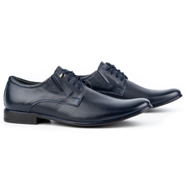 Olivier Men's elegant leather shoes 302T3, navy blue 2