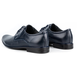 Olivier Men's elegant leather shoes 302T3, navy blue 4
