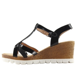 Wedge sandals FD-76 black 1