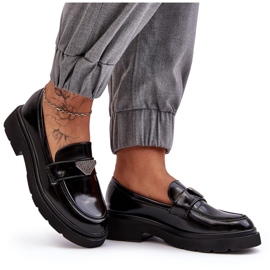 Women's Flat-Heel Loafers, Black 5