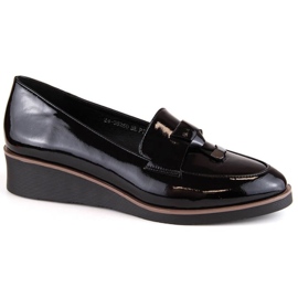 Vinceza W JAN263C black patent wedge shoes 1