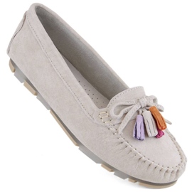 Filippo W PAW506A beige suede leather moccasins with fringes 1