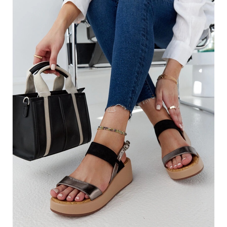 Tonka wedge sandals black 1