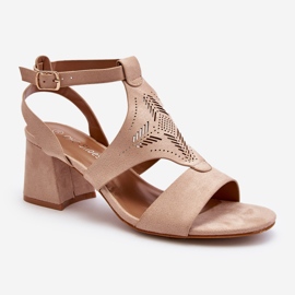 Nude Eleriva Low Heel Sandals beige 2