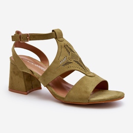 Green Low Heel Sandals Eleriva 1 Green Low Heel Sandals Eleriva 1