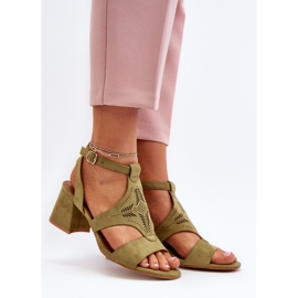 Green Low Heel Sandals Eleriva 2
