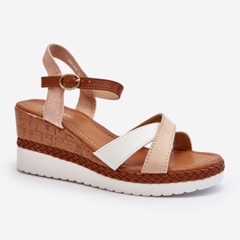 Beige Kioda Wedge Sandals With Straps 2