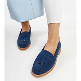 Navy blue suede moccasins by Vinceza 2