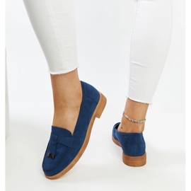 Navy blue suede moccasins by Vinceza 1
