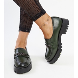 Vinceza green leather loafers 2