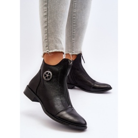 Jezzi Women's Flat Boots With Zipper Black Loratie 2