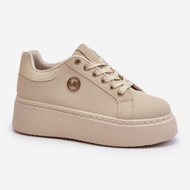 Women's Platform Sneakers Beige Eshen 1