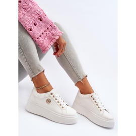 Women's Low Platform Sneakers White Telirra 1