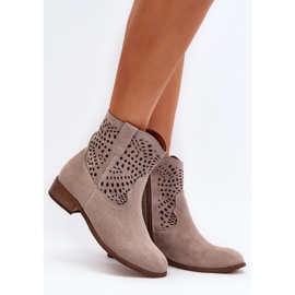 Zazoo 3305/2 Women's Openwork Cappuccino Boots beige 2