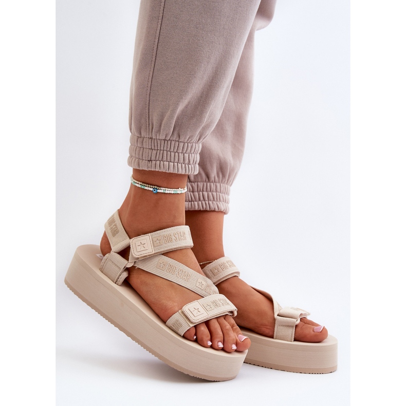 Women's Sandals on the Big Star Platform NN274A528 Beige 2