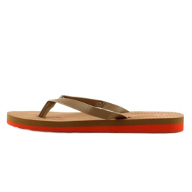 Flip-flops with a decorated belt B762 L. Brown 1