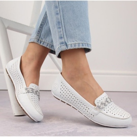 Comfortable openwork shoes Rieker W RKR661 white 2