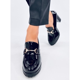 Hyett Black patent heel loafers 2
