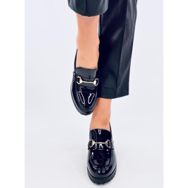 Hyett Black patent heel loafers 1