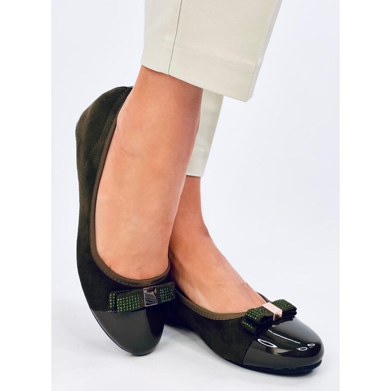 Abecas Green wedge ballet flats 2