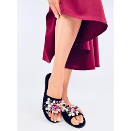 Seastar Lumsen Black flip-flops with colorful stones 2