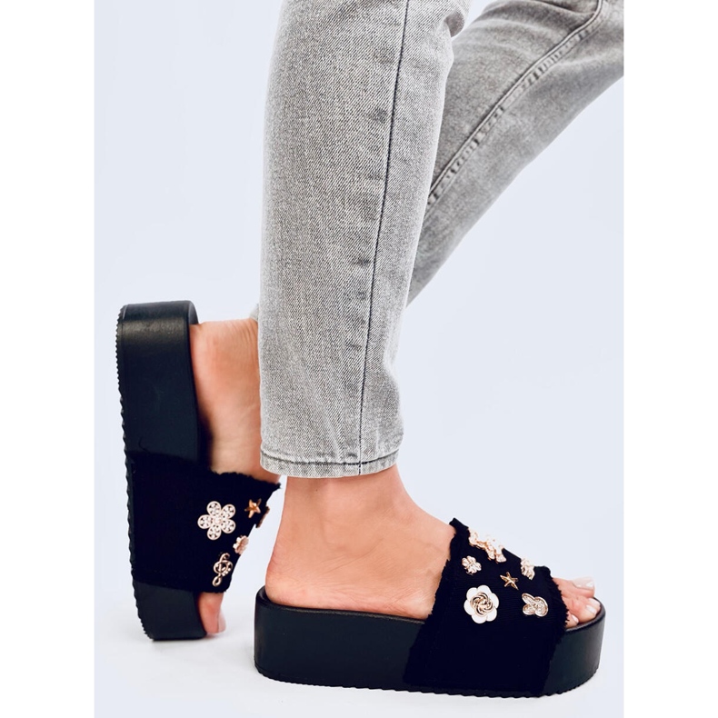 Seastar Thick-soled flip-flops with a Lancaster Black teddy bear 2