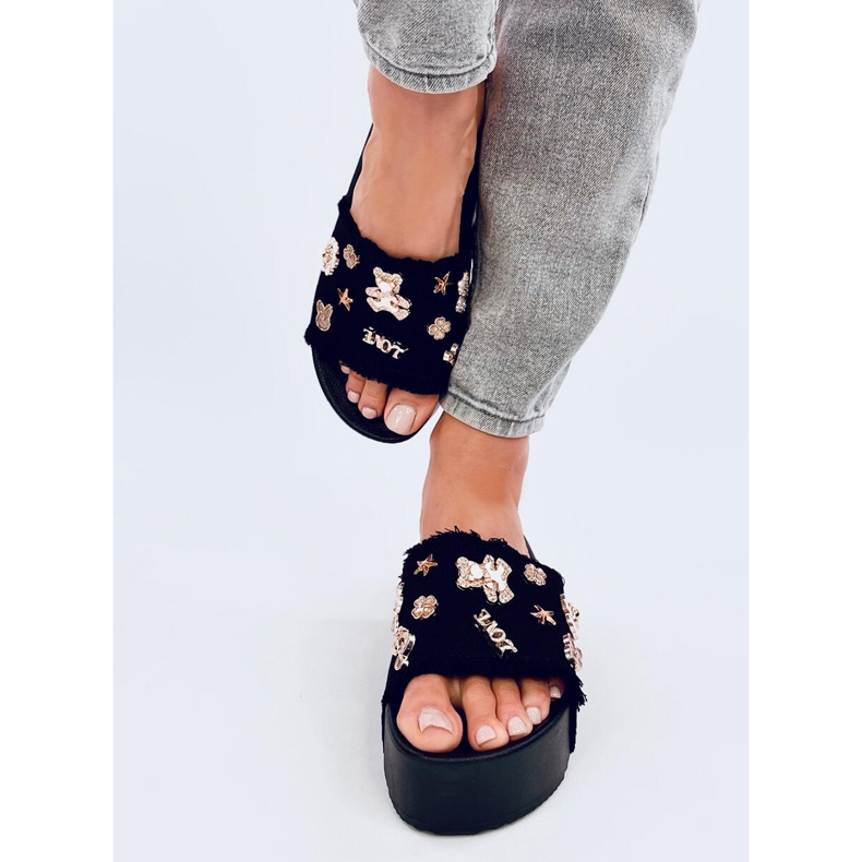 Seastar Thick-soled flip-flops with a Lancaster Black teddy bear 1