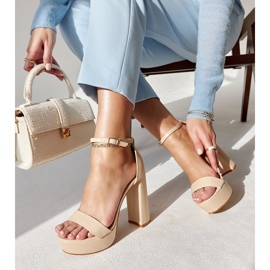 Beige high heel sandals from Sille 2