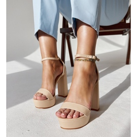 Beige high heel sandals from Sille 1