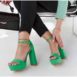 Green high-heeled Sille sandals 1 Green high-heeled Sille sandals 1