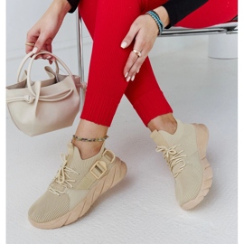 Beige lightweight sports sneakers by Faruz 2
