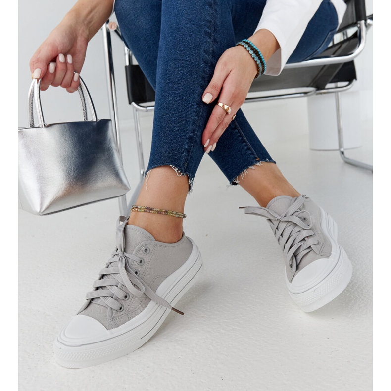 Gray Fiori platform sneakers grey 1