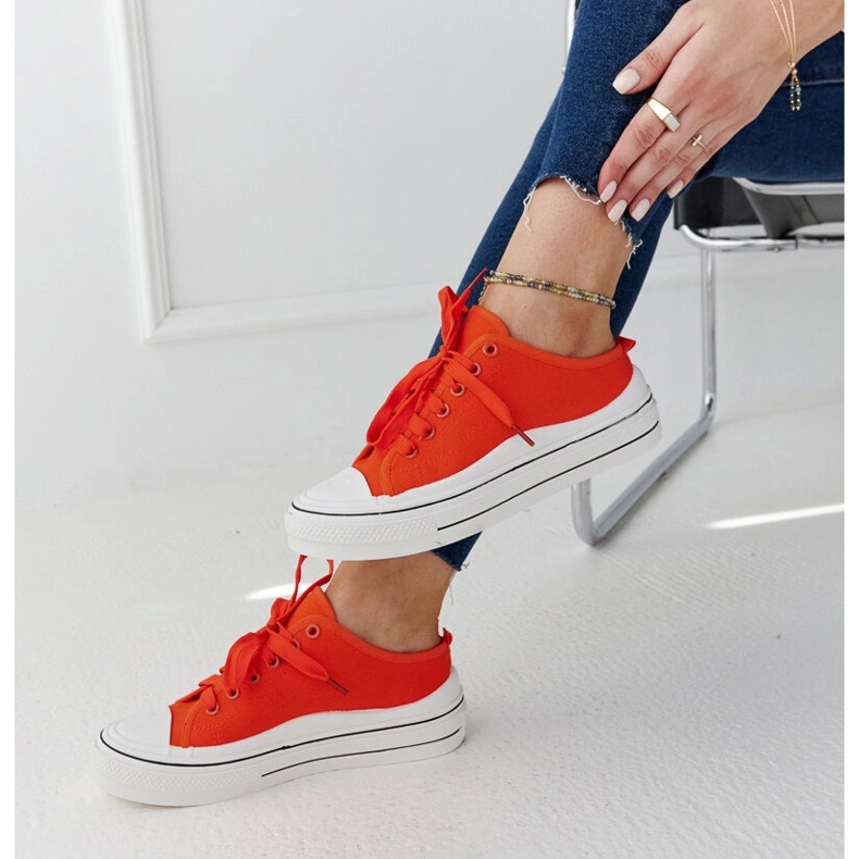 Orange Fiori platform sneakers 1 Orange Fiori platform sneakers 1