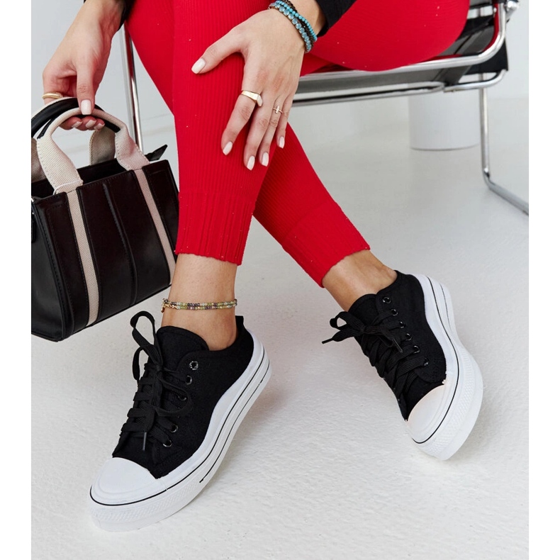 Black Fiori platform sneakers 1