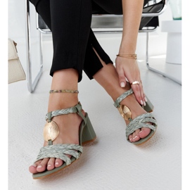 Green Milica high heel sandals 1