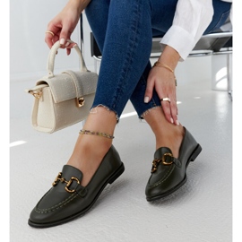 Dark green moccasins with a Lemlem buckle 1