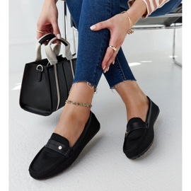 Black fabric moccasins by Fombio 1