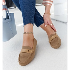 Brown fabric loafers from Fombio 1