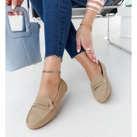 Beige moccasins with a matte finish from Rubiania 1