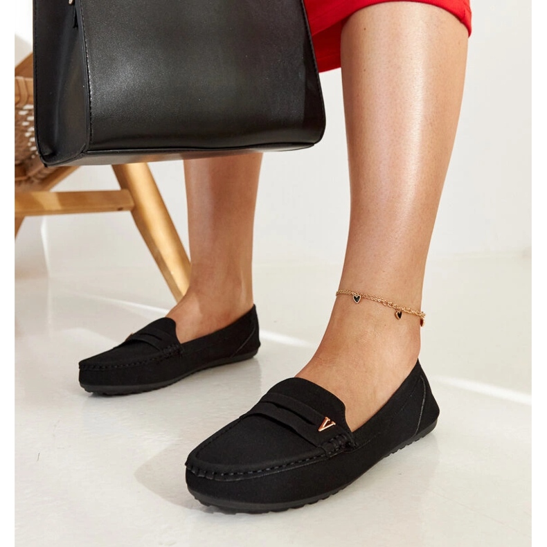 Black loafers with a matte finish from Rubiania 1