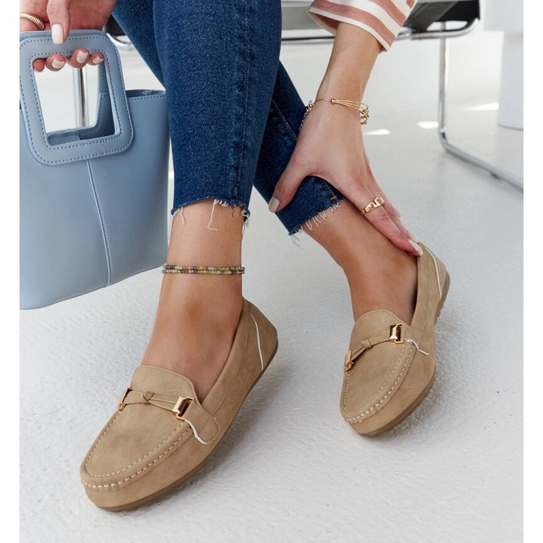 Beige moccasins with a matte finish from Scafati 1
