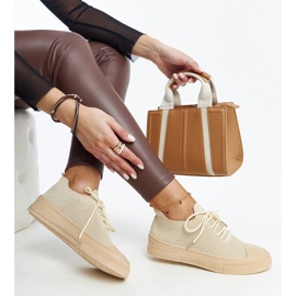 Light beige lightweight sports sneakers by Senaida 1