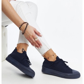 Navy blue lightweight sports sneakers by Senaida 1